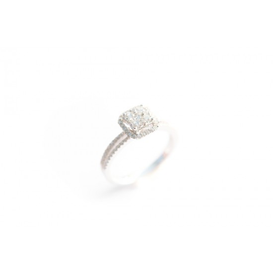 ring wit goud diamant 0.57 ct - 603429