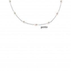 Ketting zilver met pareltjes - 615788