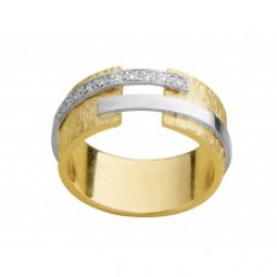 Ring bicolor met zirconia - 24465