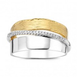 ring bicolor met zirkonia - 601138