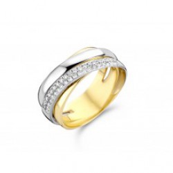 Ring bicolor met diamant - 611443