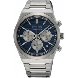 Seiko chrono -band en kast staal-blauwe wijzerplaat-40 mm-10atm - 616438