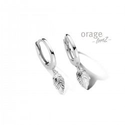 Creolen met hangend blaadje - 612285