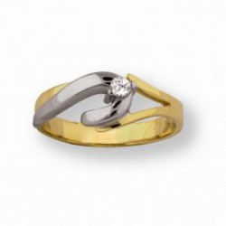 Ring bicolor met zirconia - 28396